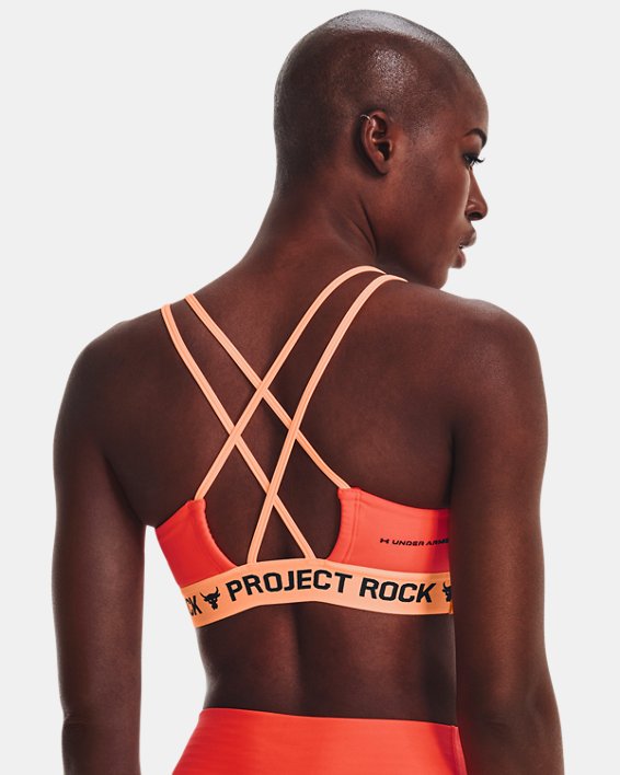 Women's Project Rock Crossback Family Sports Bra, Orange, pdpMainDesktop image number 1